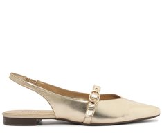 Sapatilha Slingback Tira Única Fivela Dourada