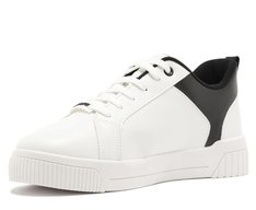 Tênis Casual Branco com Recortes Preto