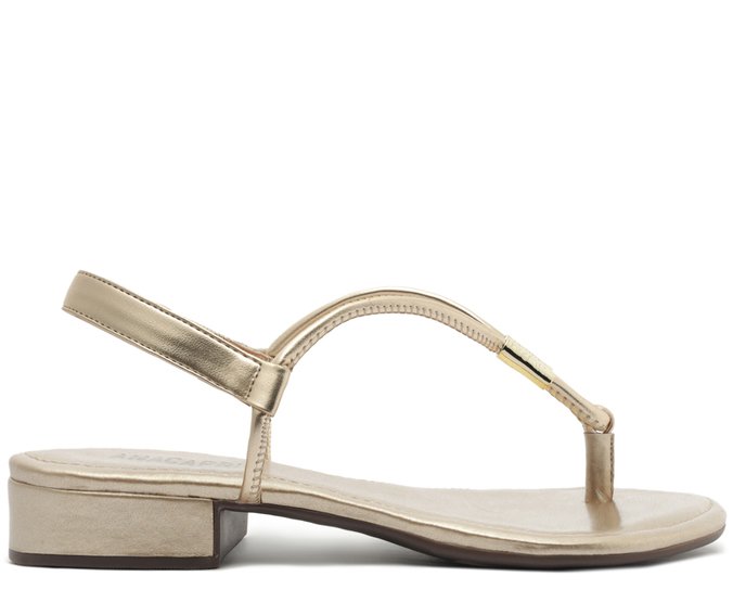 Sandália Slim Metal Comfy Salto Dourada