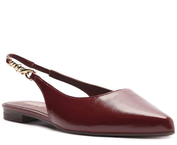 Sapatilha Slingback Bico Fino Vermelha