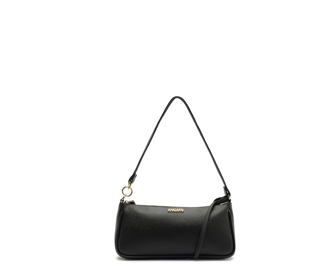 Bolsa Tiracolo Pequena Detalhe Metal Preta