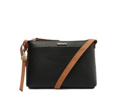 Bolsa Tiracolo Pequena Bag Charm Preta E Marrom