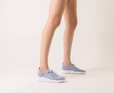 Tênis Sporty Malha Knit Cinza
