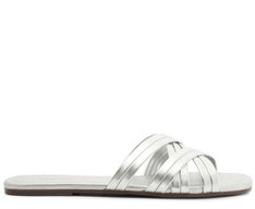 Rasteira Multitiras Metal Capri Prata