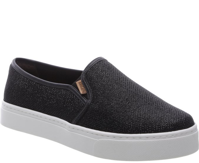 slip on sola alta preto