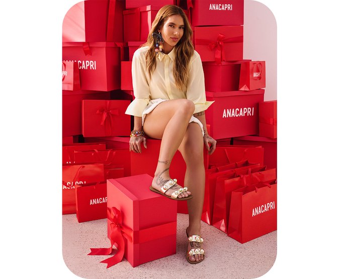 Rasteira Tiras Paralelas Esfera Pop Couro Dourada