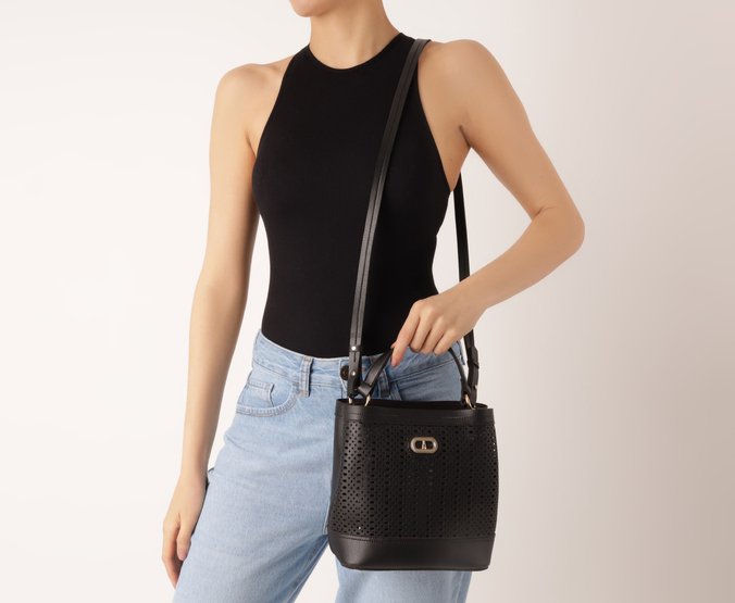 Bolsa Tote Média Detalhada Ana Preta