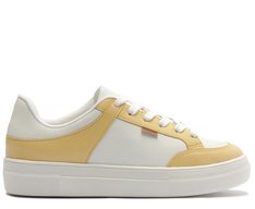 Tênis Recortes Ayla Branco e Amarelo