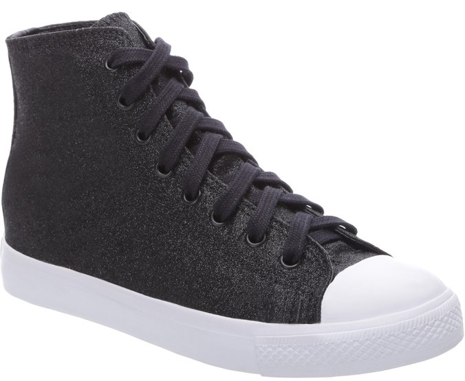 tenis cano alto com glitter