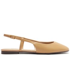 Sapatilha Slingback Bico Quadrado Basic Bege