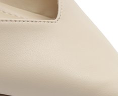 Sapatilha Slingback Salto Bloco Corte Triangular Bege