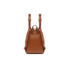 Mochila Média Zíper Frontal Marrom Curcuma
