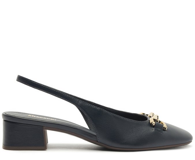 Sapatilha Slingback Bico Quadrado Bridão Azul