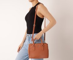 Bolsa Tote Média Cápsula Metal Marrom