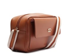 Bolsa Tiracolo Média Bolso Frontal Marrom