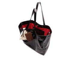 Bolsa Shopping Grande Verniz Porta Cartão Preta