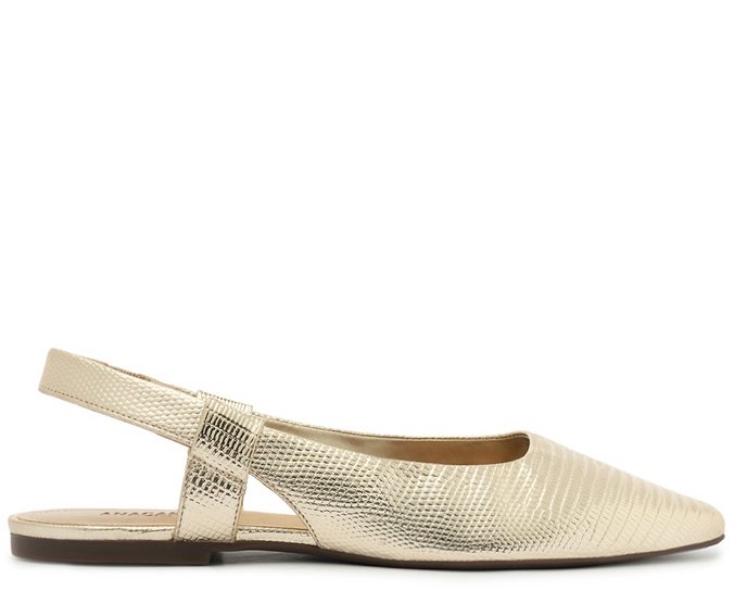 Sapatilha Slingback Minimal Dourado