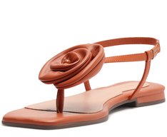 Sandália Slim Flor Laranja Damasco