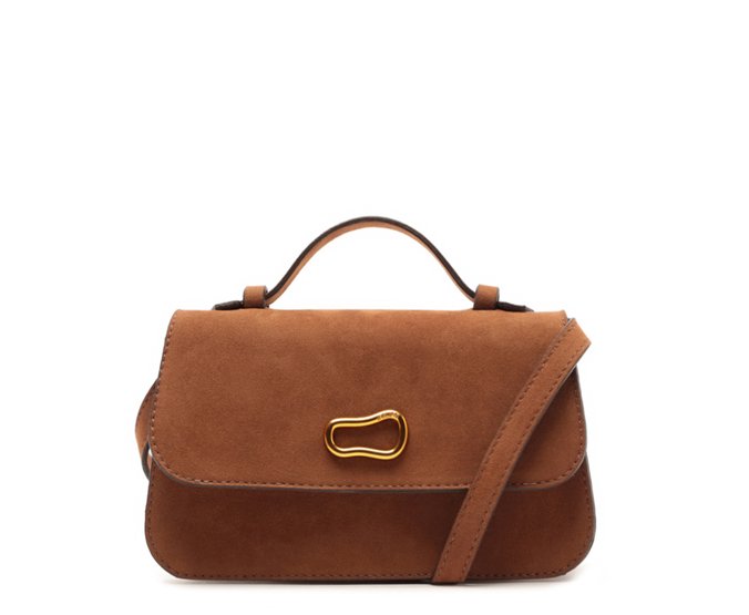 Bolsas Tiracolo Botão Marrom