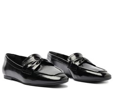Mocassim Laço Bico Quadrado Preto