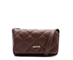 Bolsa Tiracolo Pequena Matelassê Triangular Envelope Marrom