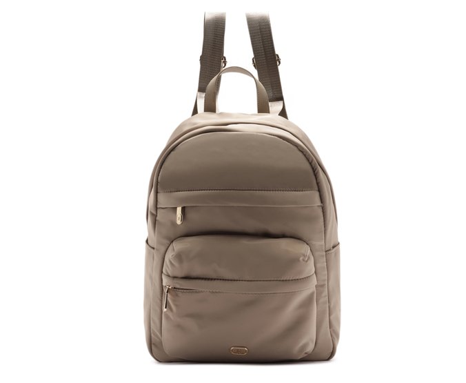 Mochila Grande Bolso Frontal Cinza