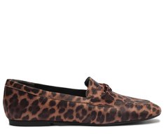 Mocassim Laço Bico Quadrado Animal Print
