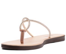 Rasteira De Tiras Tradicionais Glam Bege