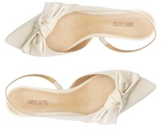 Sapatilha Slingback Maxi Laço Salto Bloco Branca