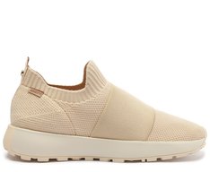 Tênis Slip On Knit Faixa Sporty Bege