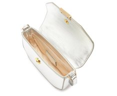 Bolsa Tiracolo Pequena Estruturada Prata