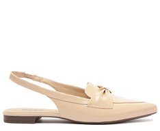 Sapatilha Slingback Verniz Laço Bege