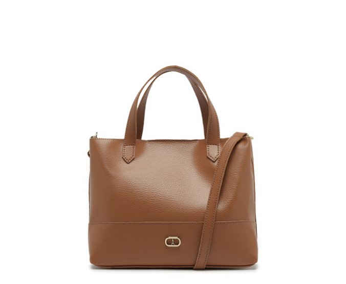 Bolsa Tote Média Com Necessaire Bicolor Marrom