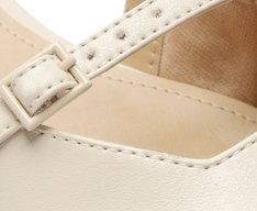 Sapatilha Slingback Bico Fino Duas Tiras Bege