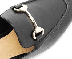 Mule Salto Bloco Loafer Preta