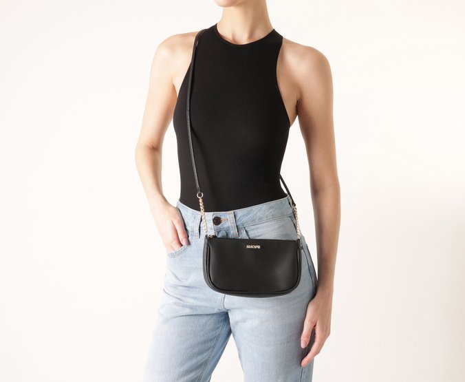 Bolsa Tiracolo Média Gana Preta