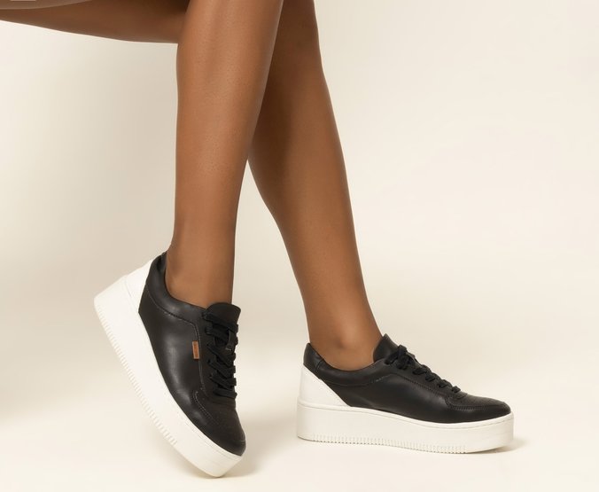 Tênis Preto Amarração Flatform | Anacapri