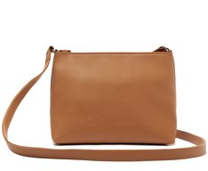 Bolsa Tiracolo Média Matelassê Triangular Marrom