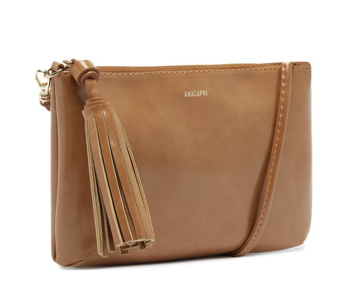 Bolsa Tiracolo Média Tassel Marrom | Anacapri