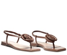 Sandália Slim Flor Marrom