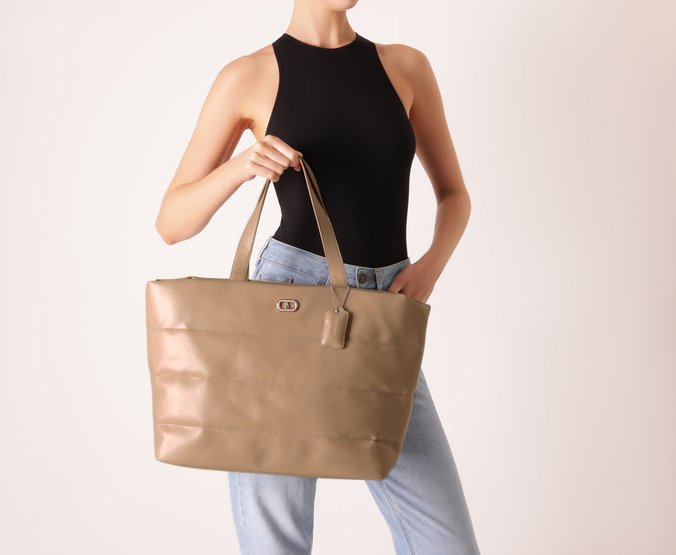 Bolsa Shopping Grande Bege