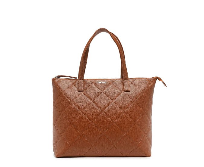 Bolsa Shopping Média Matelassê Triangular Marrom