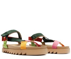 Sandália Papete Multicolor e Marrom Guaraná