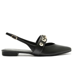 Sapatilha Slingback Maxi Tachas Preta