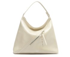 Bolsa Tote Grande Hobo Zíper Bege