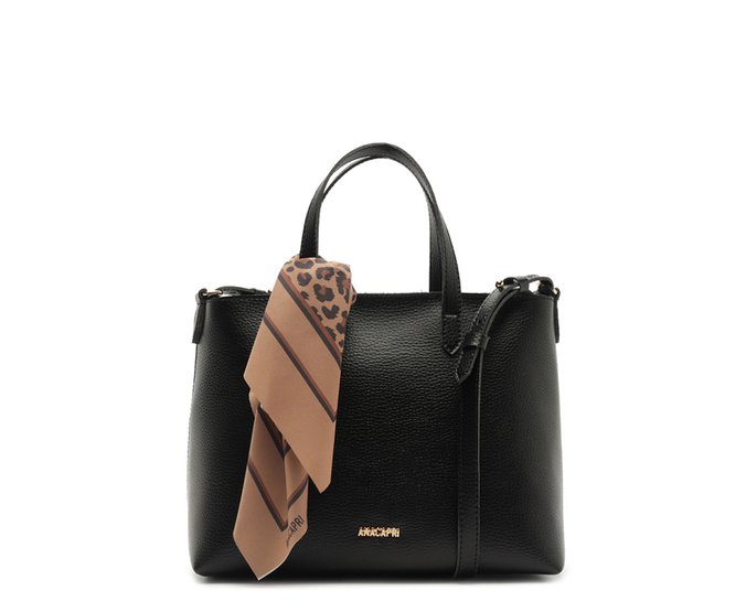 Bolsa Tote Média Itacare Lenço Funny Preta