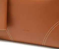Bolsa Tote Média Costura Ornamental Marrom