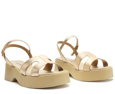 Sandália Plataforma Essencial Dourada