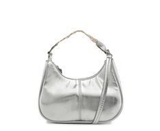 Bolsa Tiracolo Média Ondulada Platino Prata