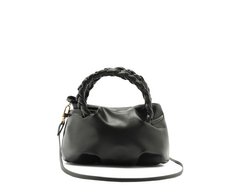 Bolsa Tiracolo Pequena Puffer Alça Trança Preta